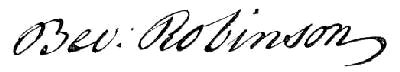 Signature of Beverley Robinson